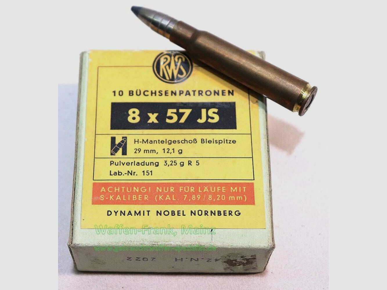 RWS (WZd.Fa.Rottweil) Büchsenpatronen 8x57JS