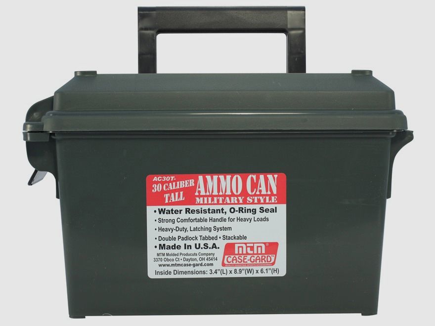 Caja de municiones MTM Tall AC30T-11 verde para calibre 30 estilo militar