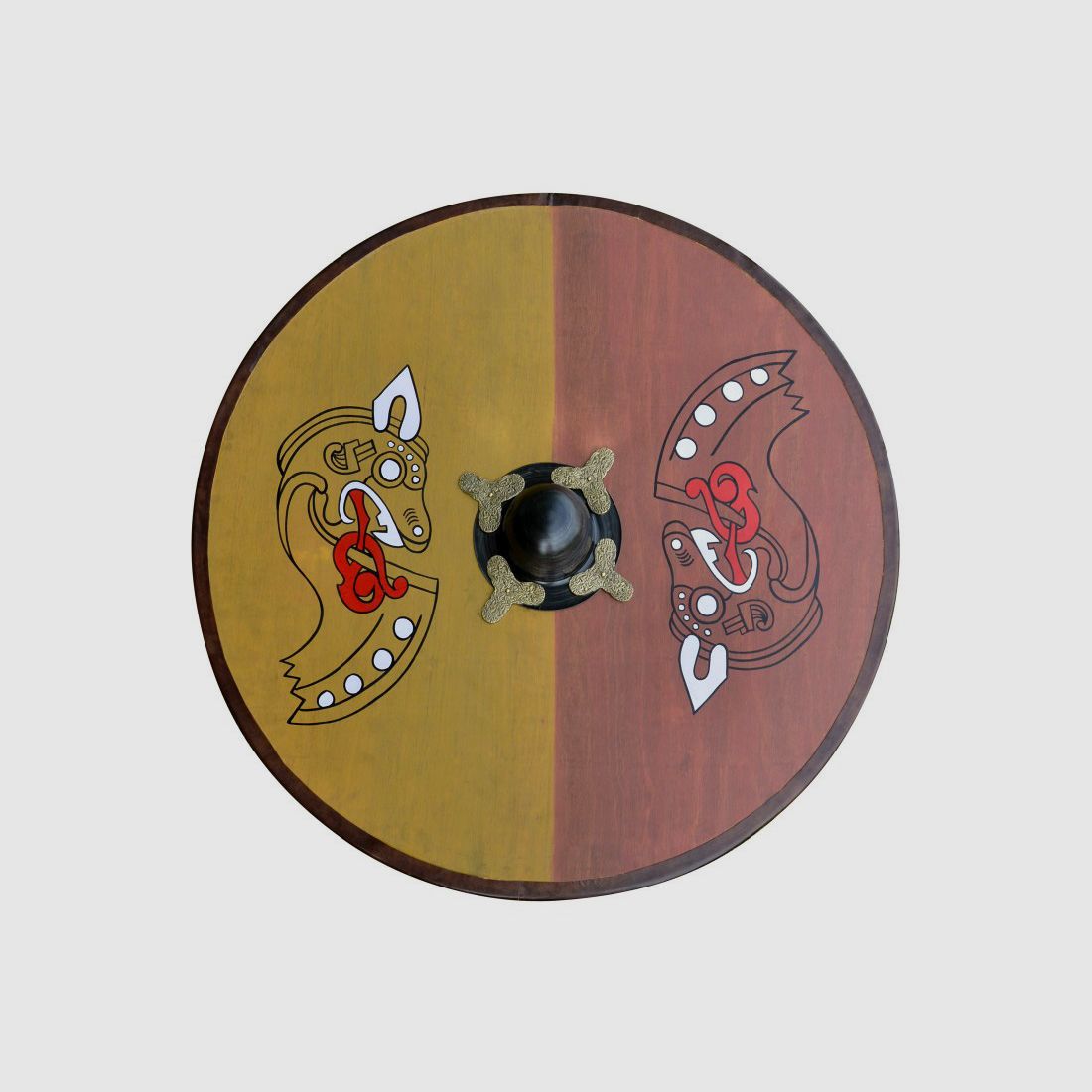 Bouclier rond viking en bois
