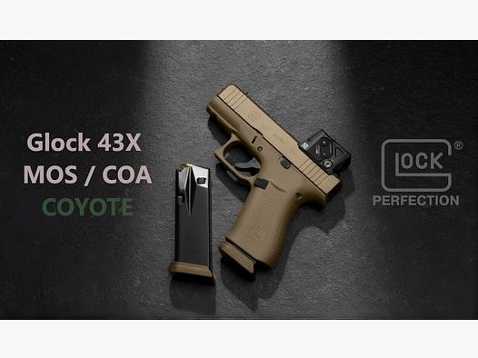 PISTOLA GLOCK 43X COYOTE A-CUT + AIMPOINT COA
