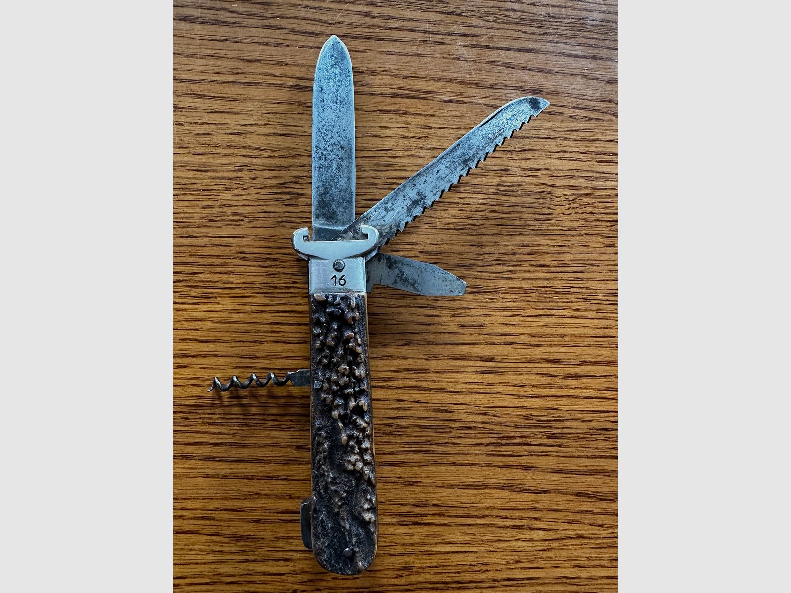 Hunting knife folding knife cartridge extractor caliber 12 and 16 Leegebruch GML DDR pocket knife