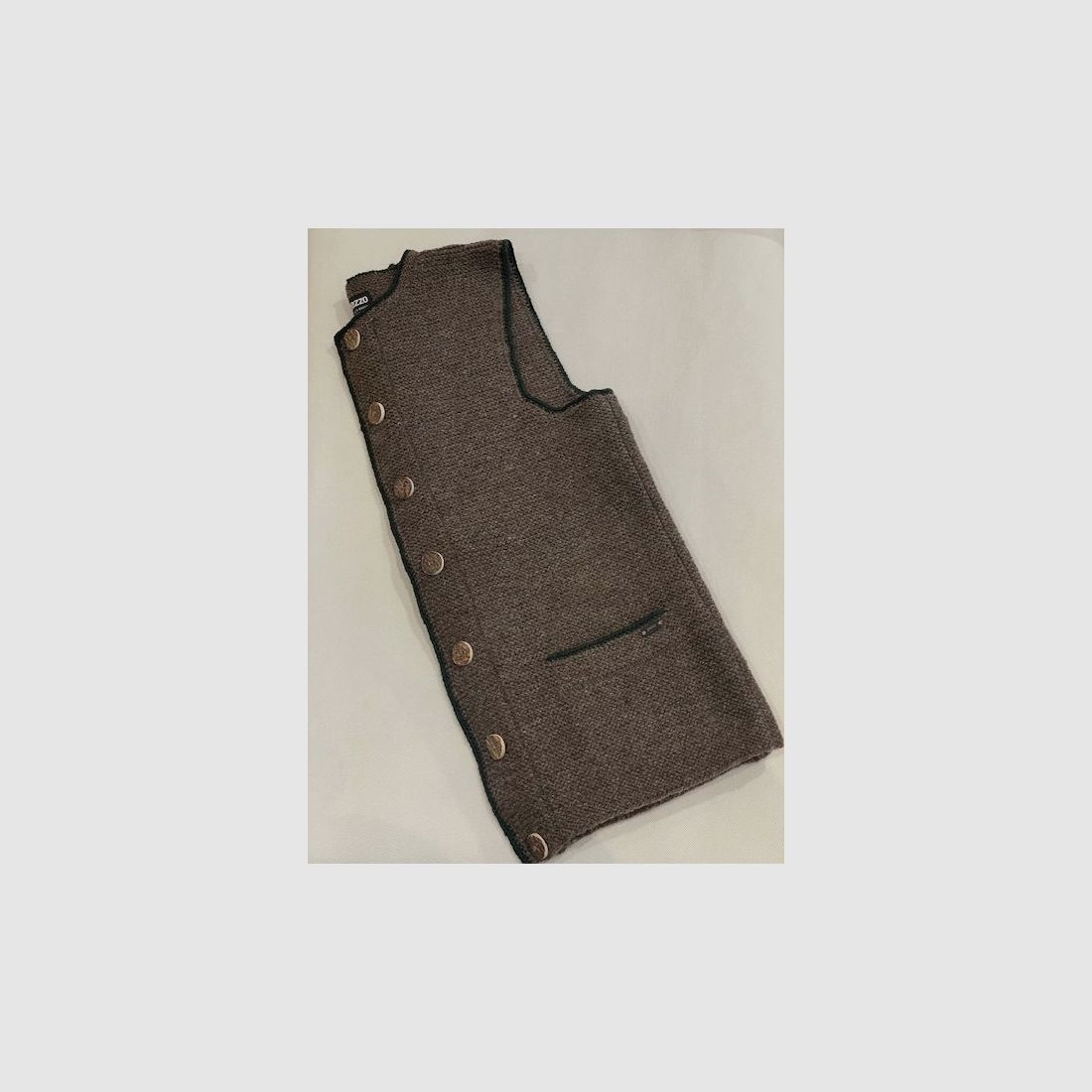 Pezzo klassische Schafwollweste für Herren Handgestrickt in Braun