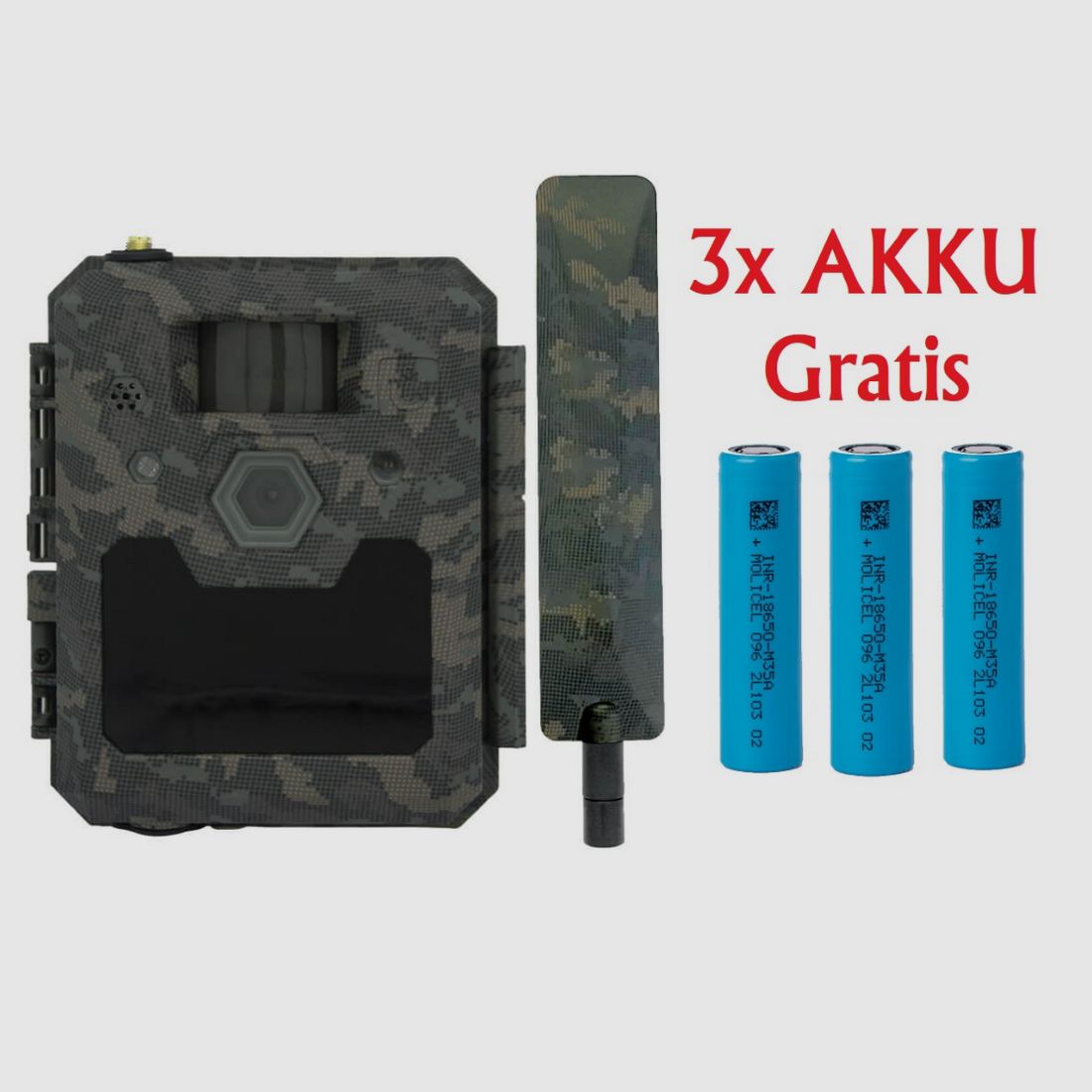ICU CLOM Cam 6 Funk Wildkamera 4G LTE im Bundle mit 3x Akku 18650