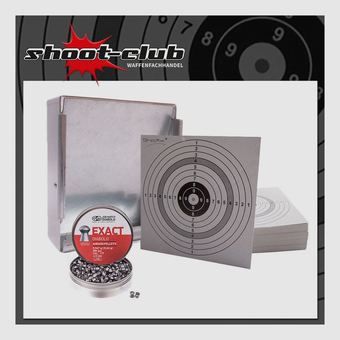 xxx stainless steel bullet trap + 120 target sheets + JSB Exact