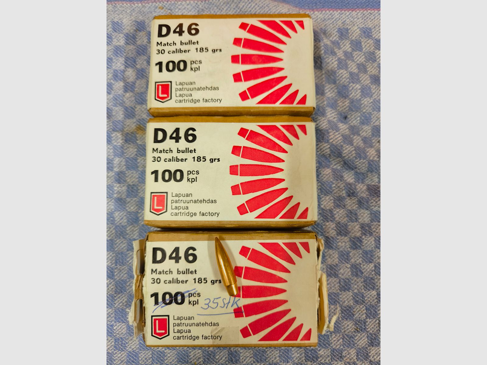 Geschosse Kaliber 30 mit 185 gn