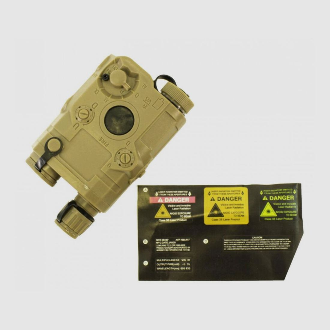 AN/PEQ 15 Gehäuse Tan Nuprol - Eingebaute wiederaufladbare Batterie - Leistung und Vielseitigkeit für Laserzubehör, Bild 1 von 5