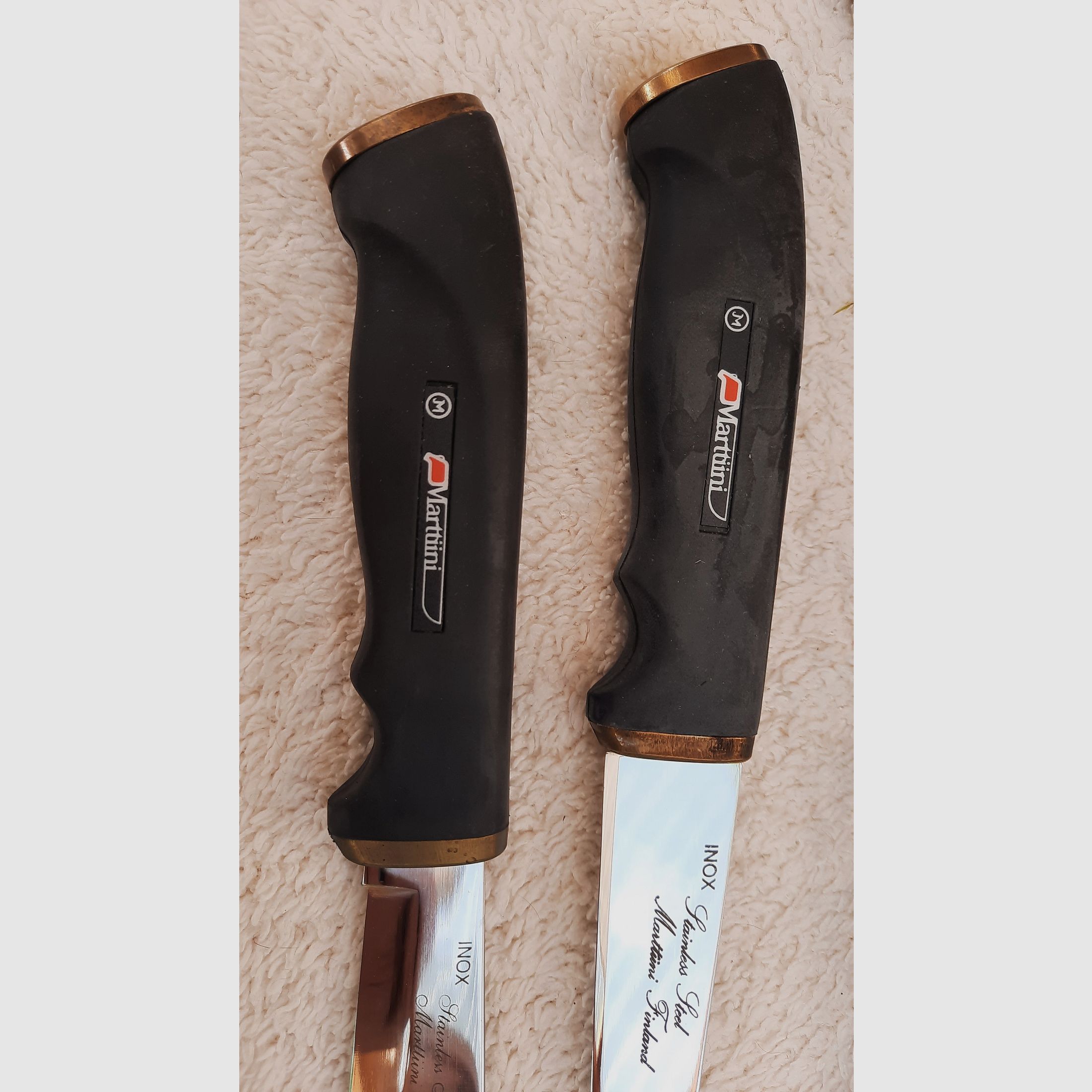 Klassisches Martini Messerset - Jagdmesser plus Filetiermesser INOX - komplett ausgerüstet.
