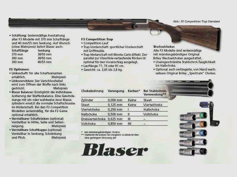 BLASER Bockdoppelflinte Sport Mod. F3 Competition Standard 12/76 - 20/76 - 28/70, billede 4 af 4