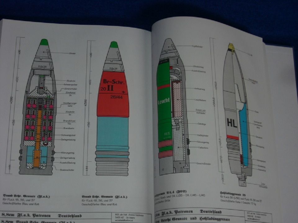 Fl.a.k cartridges en projectielen 2,0 cm tot 15,0 cm Duitsland 1935 tot 1945