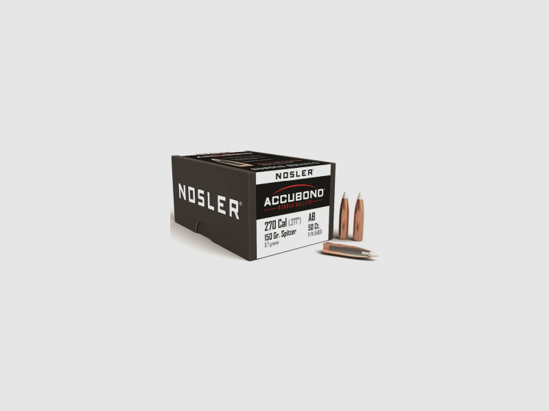 Nosler Geschoss .270/.277 Accubond 150GR Bonded Tipped Boat Tail 50 Stück, Bild 1 von 2