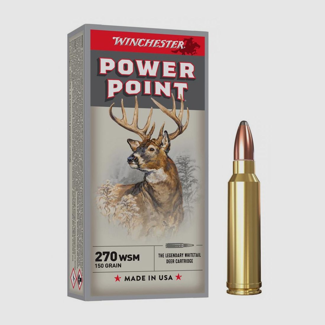WINCHESTER Kal. 270 WSM POWER POINT 150 Grains - 9,7 Gramm /20, Bild 1 von 4