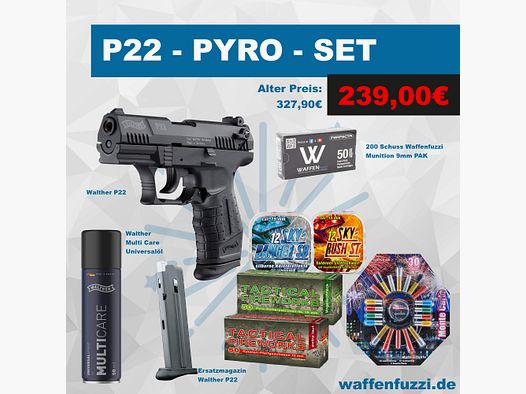Walther P22 Pyro Schreckschuss Set Kaliber 9mm PAK