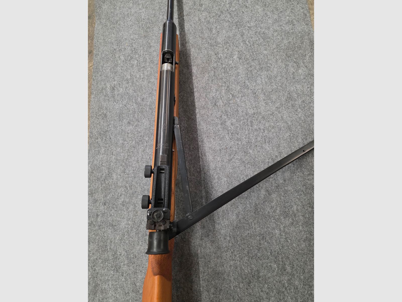 Im seltenen Holzschaft Monte Carlo Haenel Seitenspanner Mod. 312  mit Diopter im  guten Zustand cal. 4,5mm Diabolo