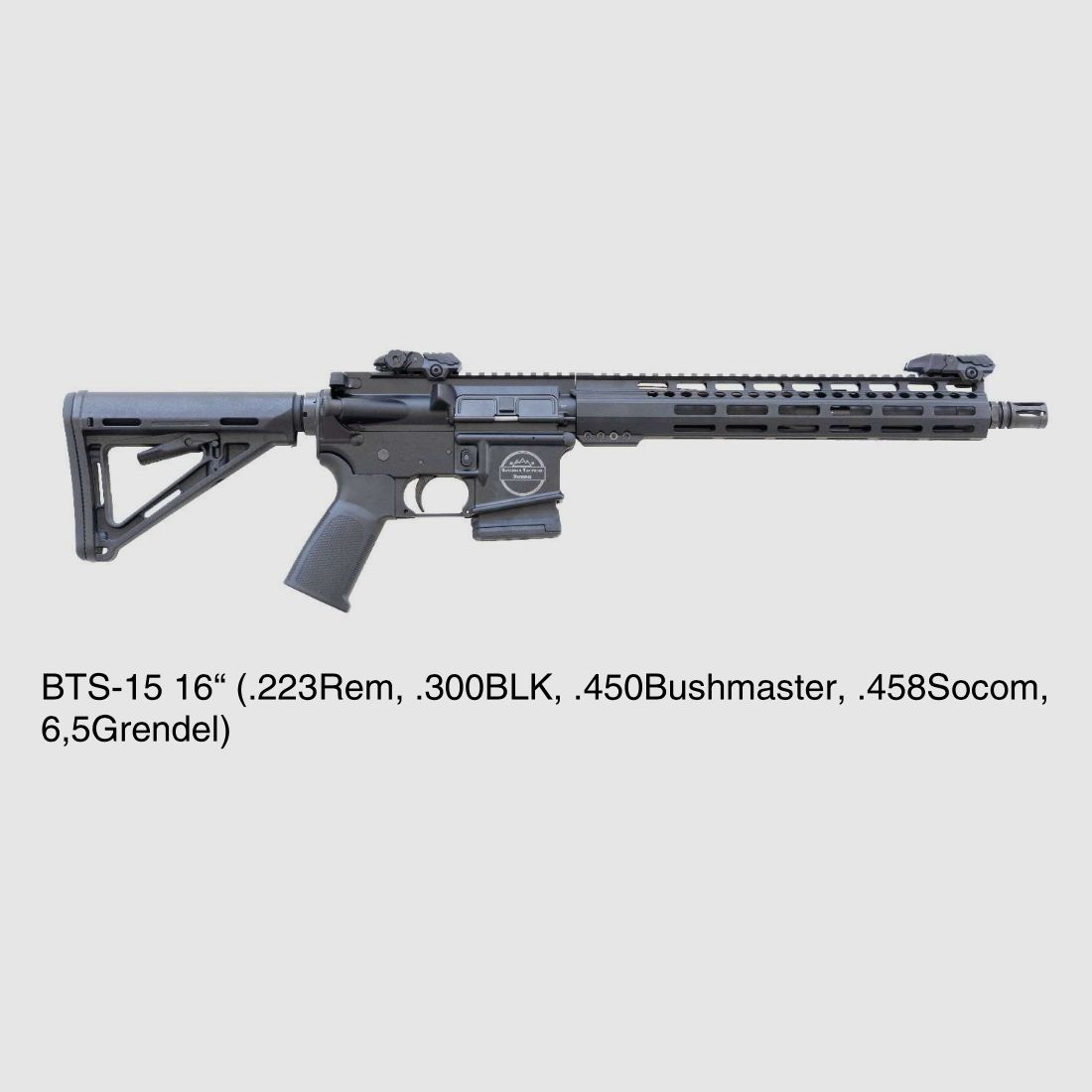 AR15 oder AR Wechselsystem in den Kalibern .223Rem, 9mm Luger, .300 AAC Blackout .450 Bushmaster 6,5 Grendel von BTS Bavarian Tactical Systems