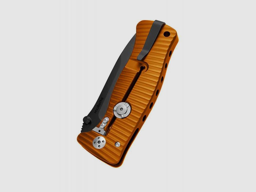Lionsteel SR1 Aluminium Taschenmesser, Orange, Schwarz, D2