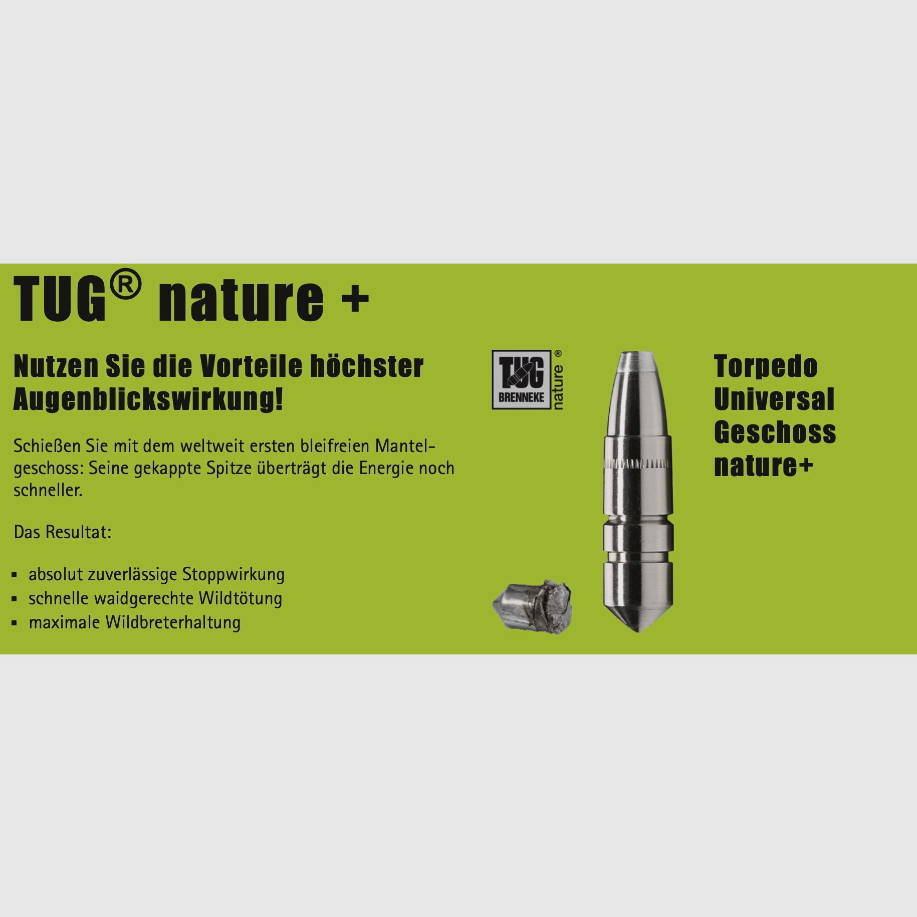 Brenneke 2004921 8x57 IS TUG nature+ 9,7g/150grs. Bleifrei Langwaffenmunition