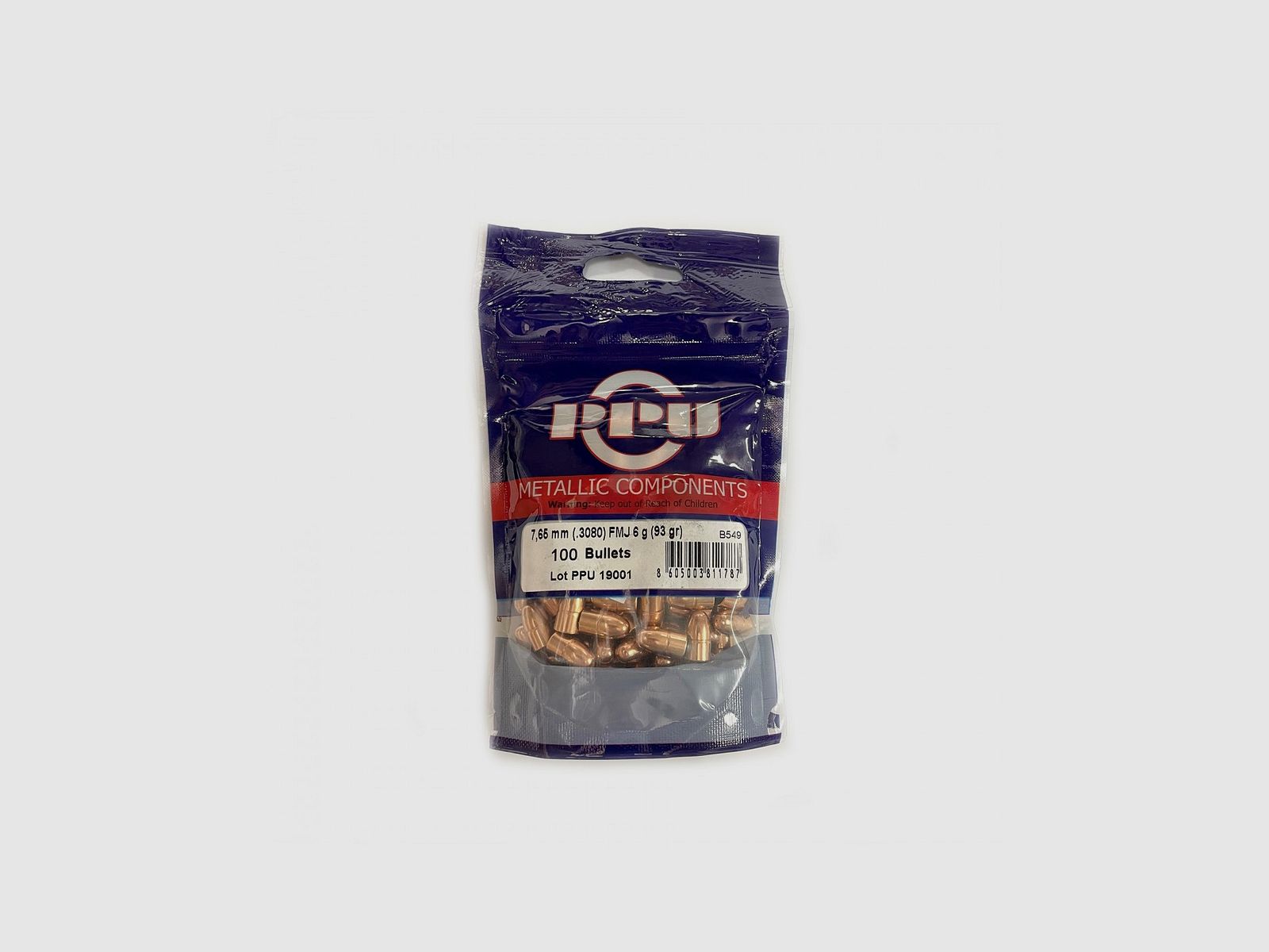 PRVI PARTIZAN Balas FMJ 7,65MM 93GR 100UD.