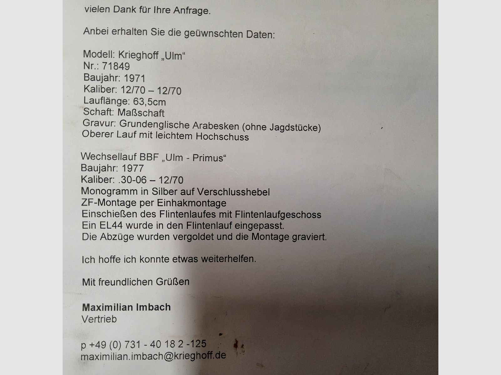 Krieghoff Ulm- Ulm Primus