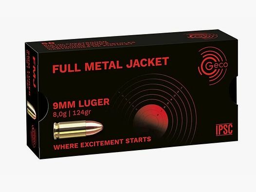 GECO 9mm Luger 8g Volmantel 124 grs VM 9mm Para