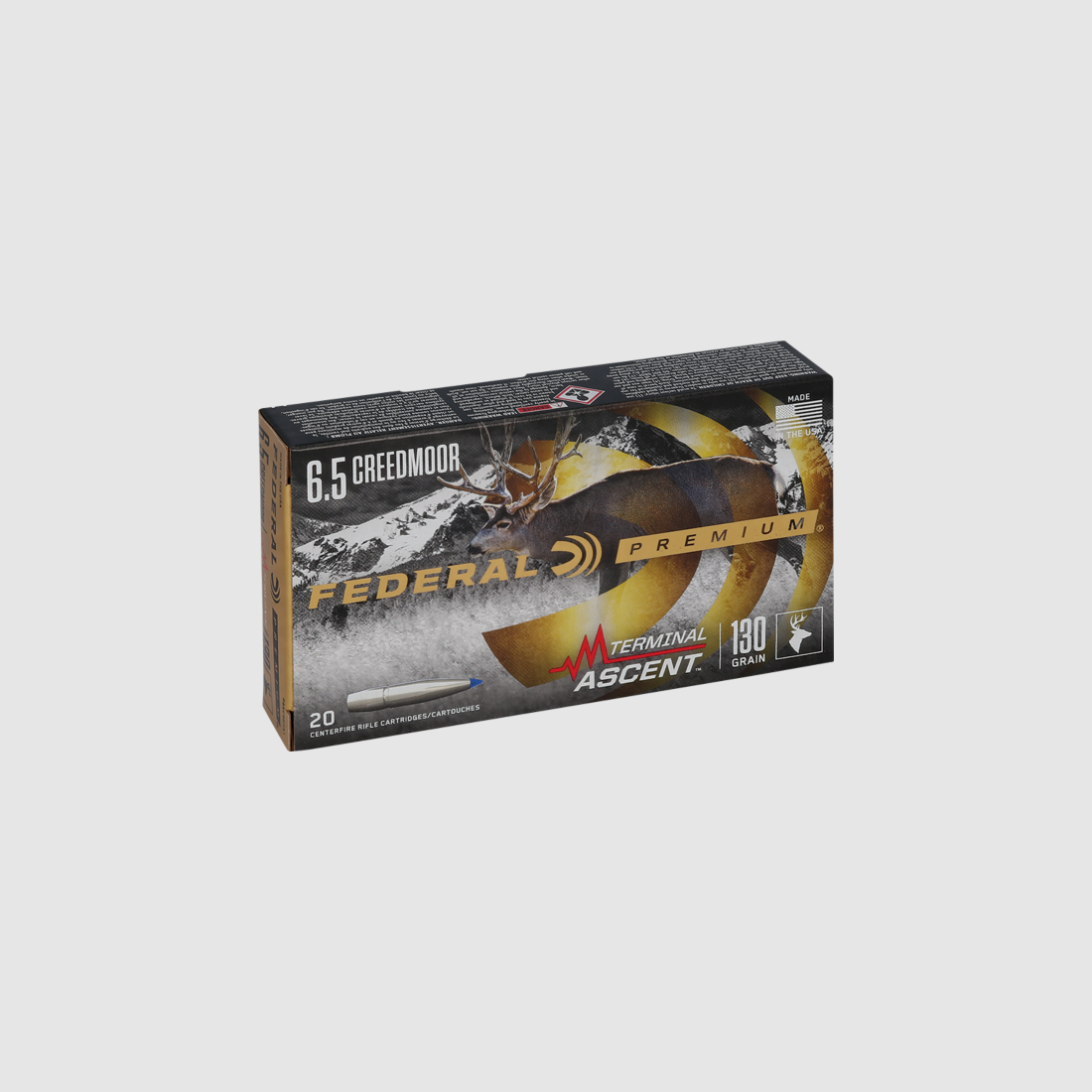 Patronen Federal Terminal Ascent Kaliber 6.5 Creedmoor 130 Gr Terminal Ascent, Bild 1 von 6