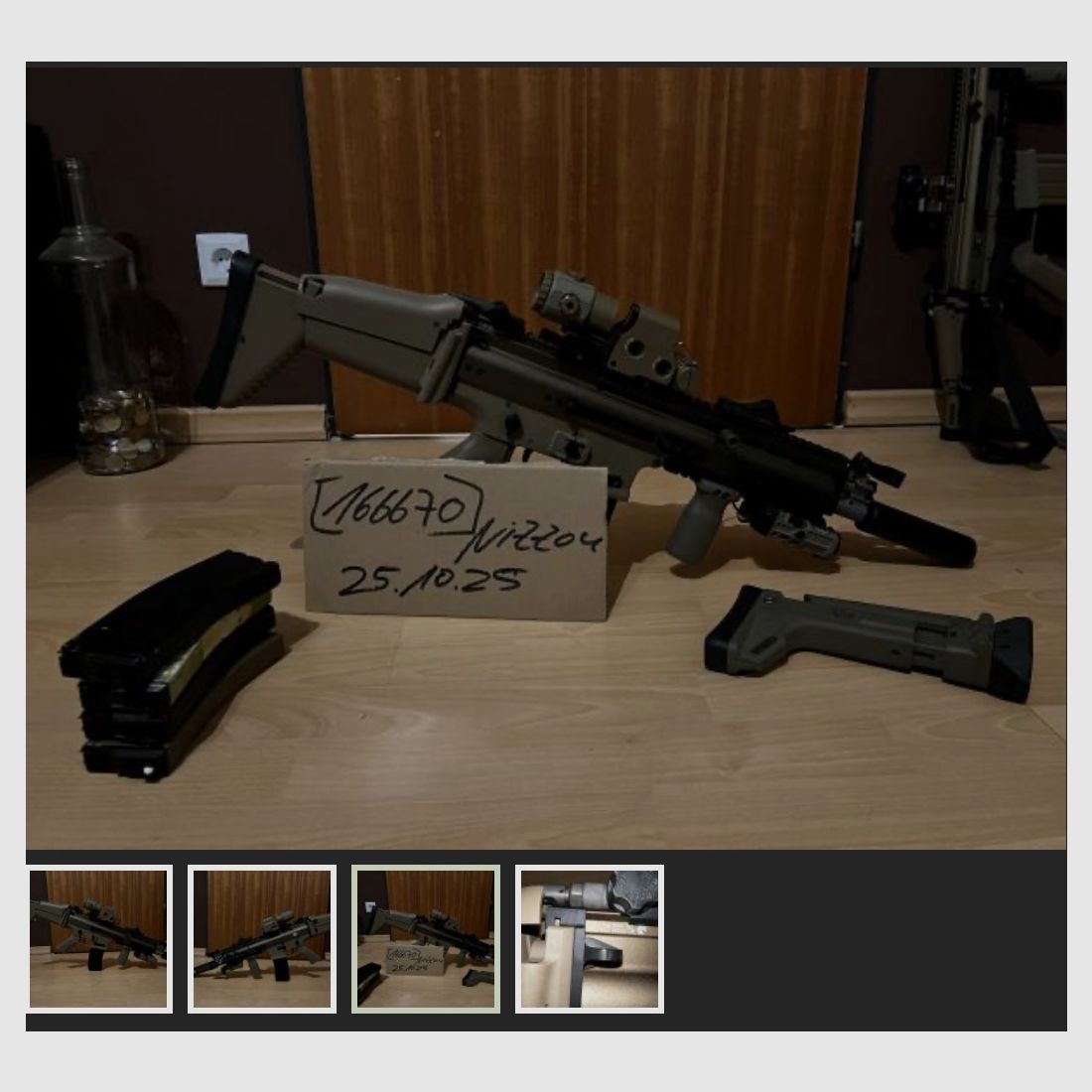 WE FN Herstal Scar L MK16 GBB mit 5 Magazinen und Anbauteilen