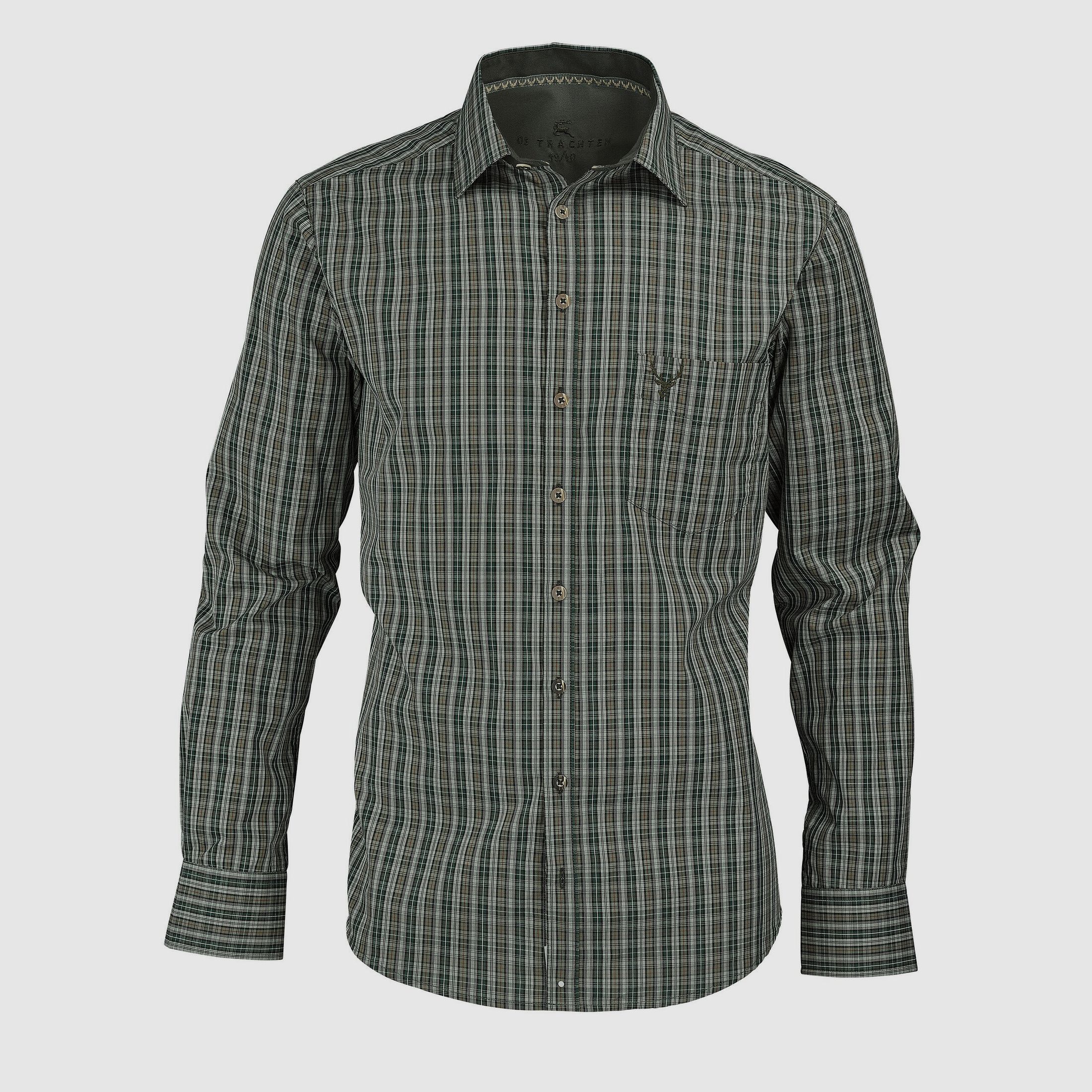 OS-Trachten Camisa de Manga Larga Slim Fit
