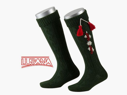 Chaussette montante pour enfants Lusana en vert sapin (19)