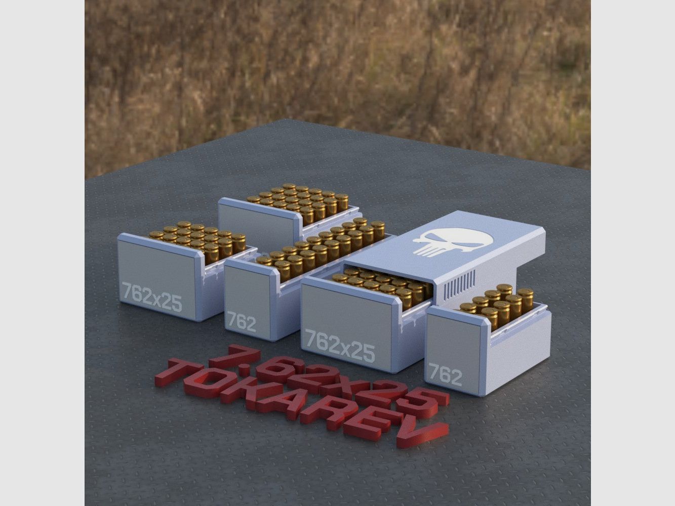 Filamelt Munitionsbox / Ammo Box 7.62x25 Tokarev – Patronenbox für 50 Schuss, Made in Germany
