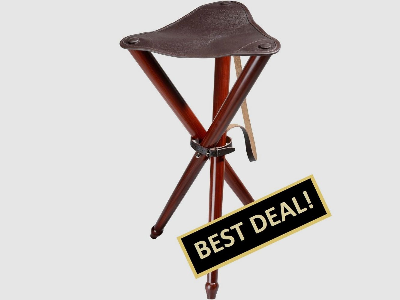 Wald & Forst Dreibein Sitzstuhl mit Leder