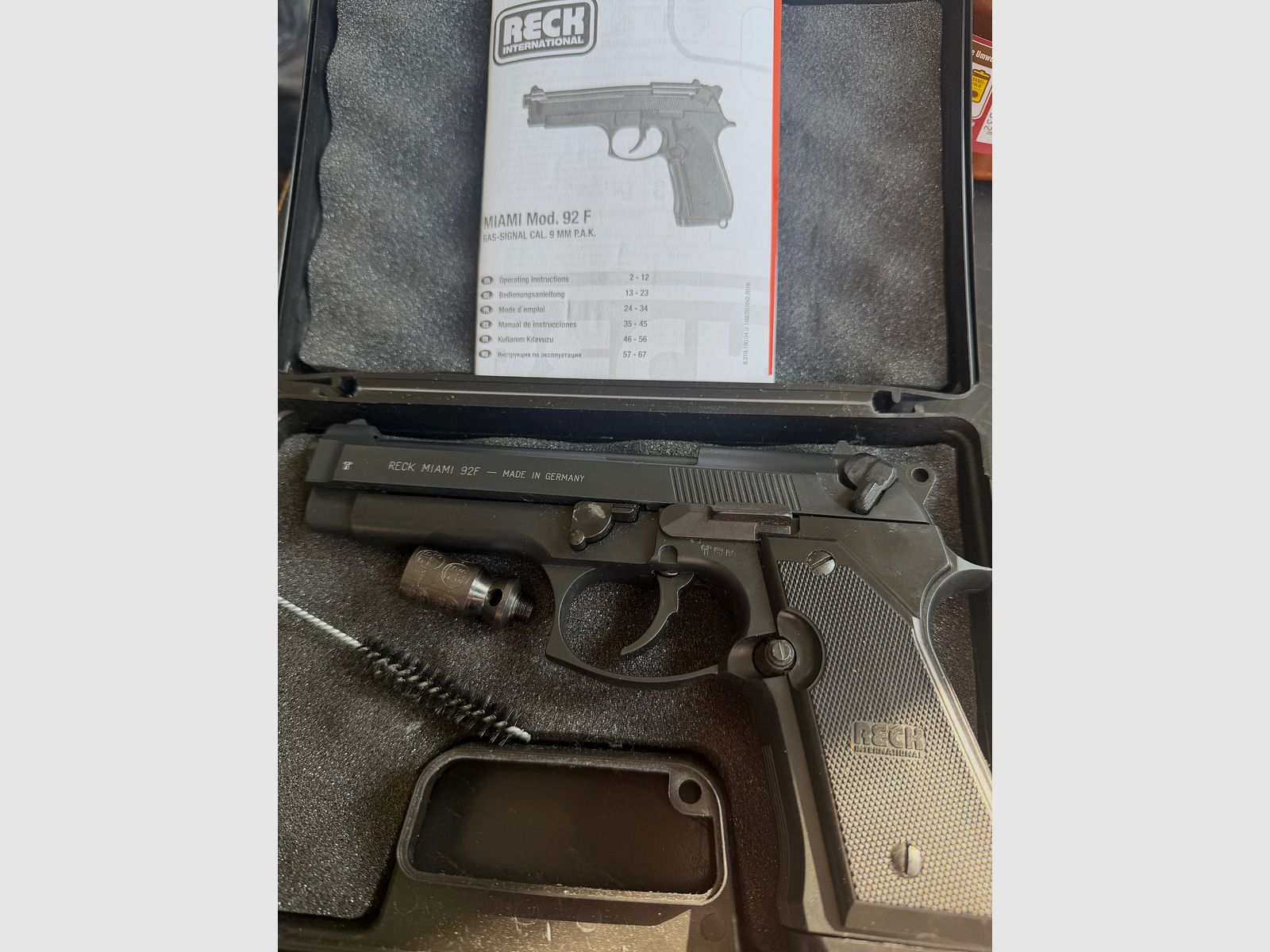 Reck Miami mod 92 F Gas Signal 9 mm top Zustand mit viel Zubehör 