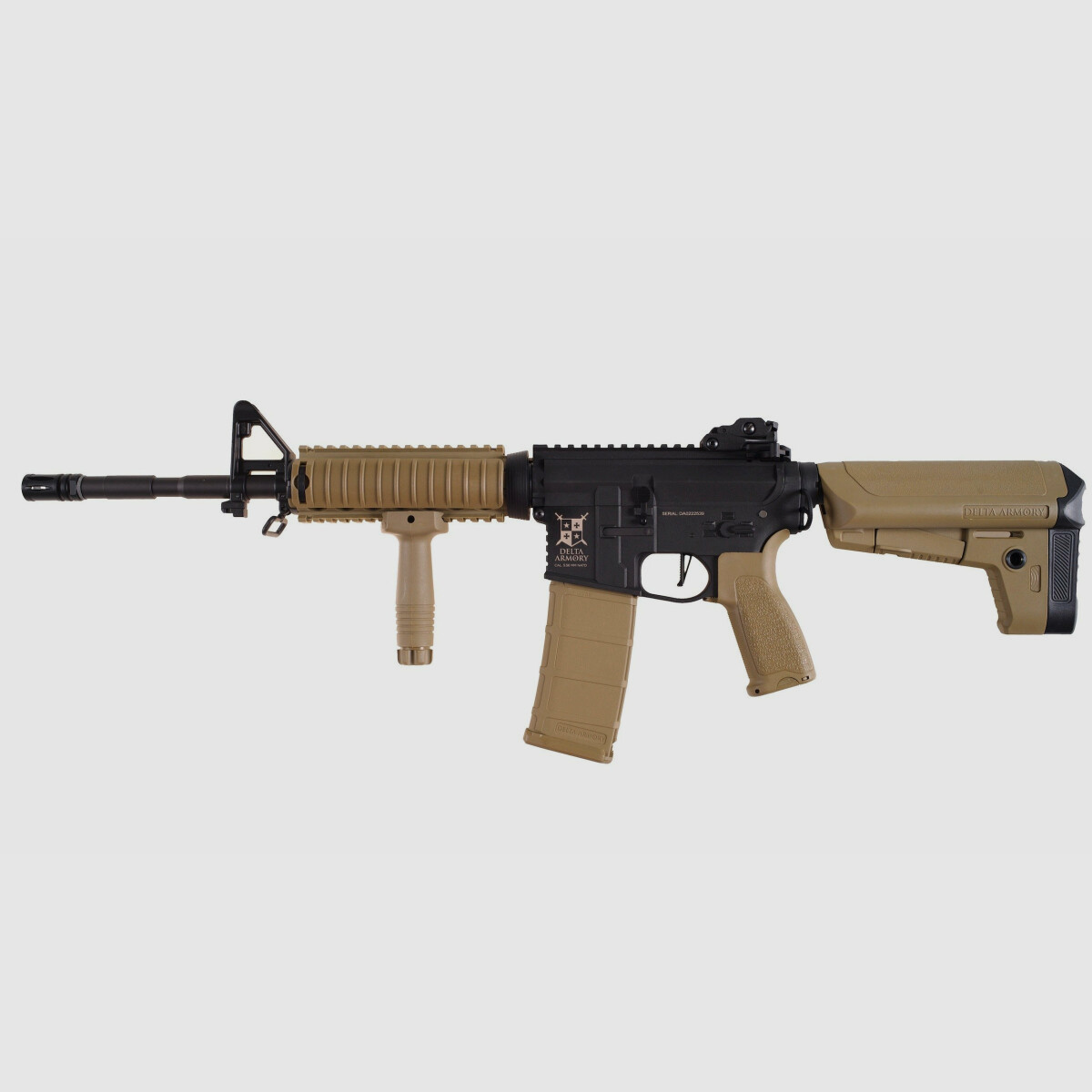 AR15 RIS CHARLIE Tan/Black S-AEG Airsoft Rifle Free from 18 Years | Delta Armory