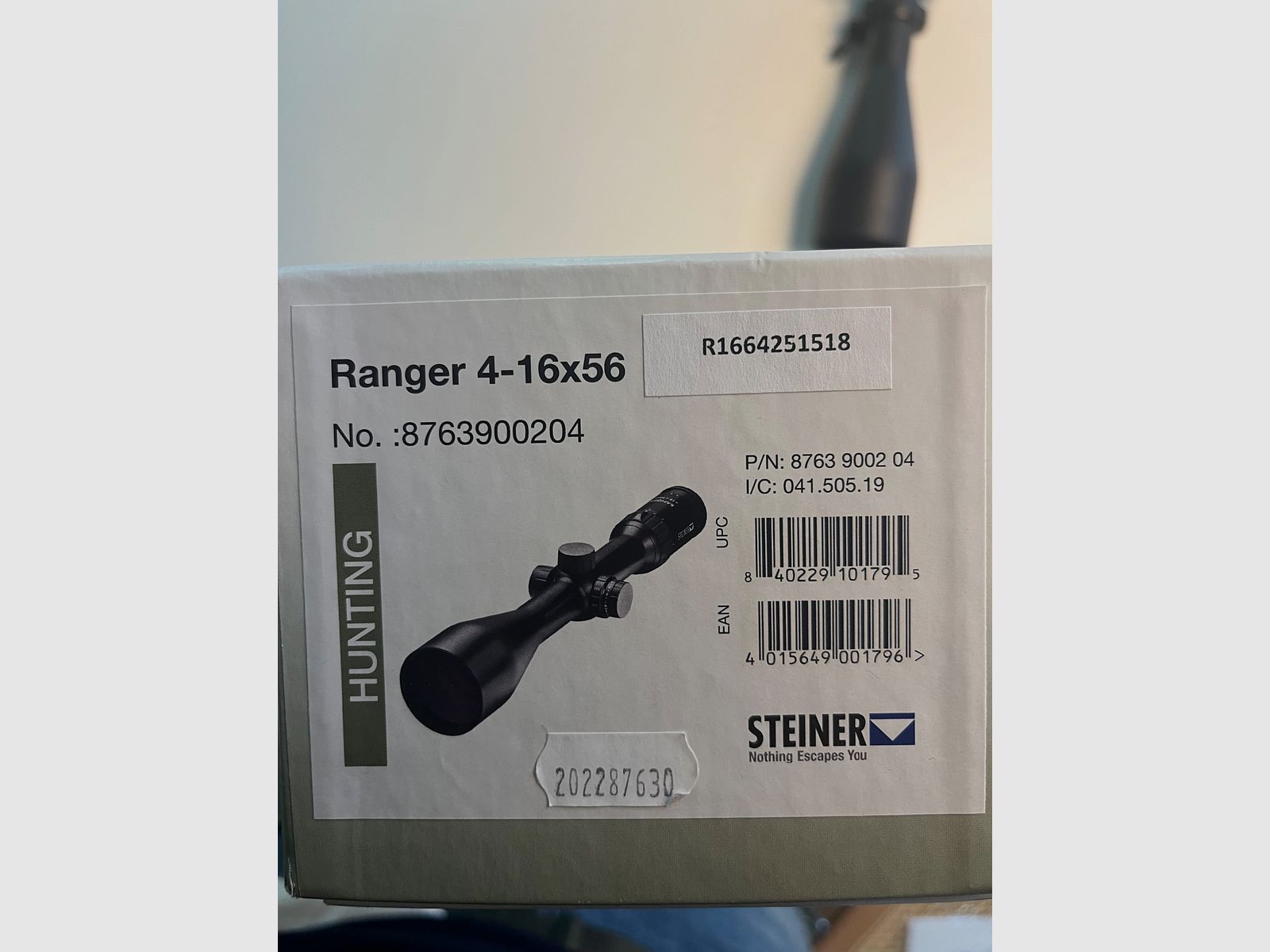 Steiner Ranger 4 4–16x56 Zielfernrohr inkl. Recknagel PSG Aufkippmontage, Bild 2 von 9