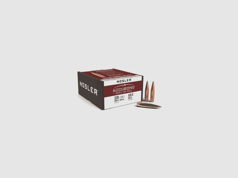 Nosler Geschoss .338/.338 Accubond 300GR Bonded Tipped Boat Tail 100 Stück