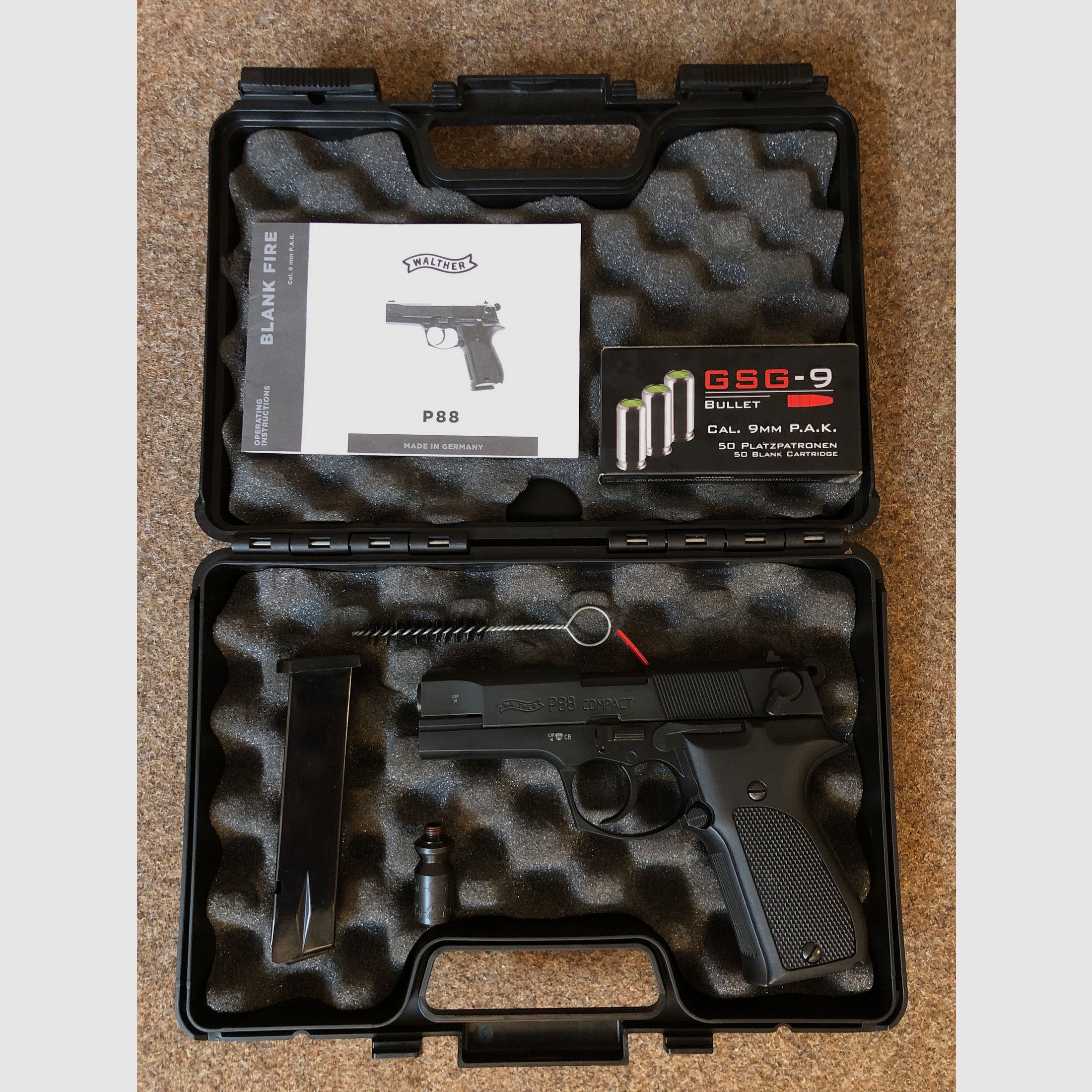 Walther P88 P.A.K. 9mm , schwarz-brüniert, Top Zustand - inkl. Munition!