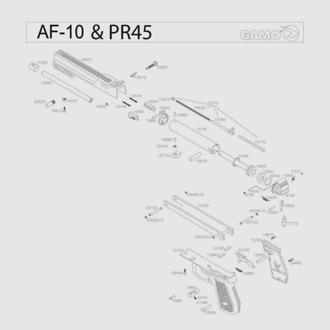 Piezas de repuesto Pistol Gamo AF-10 & PR-45 – Tornillo de Alza PR45 Compact