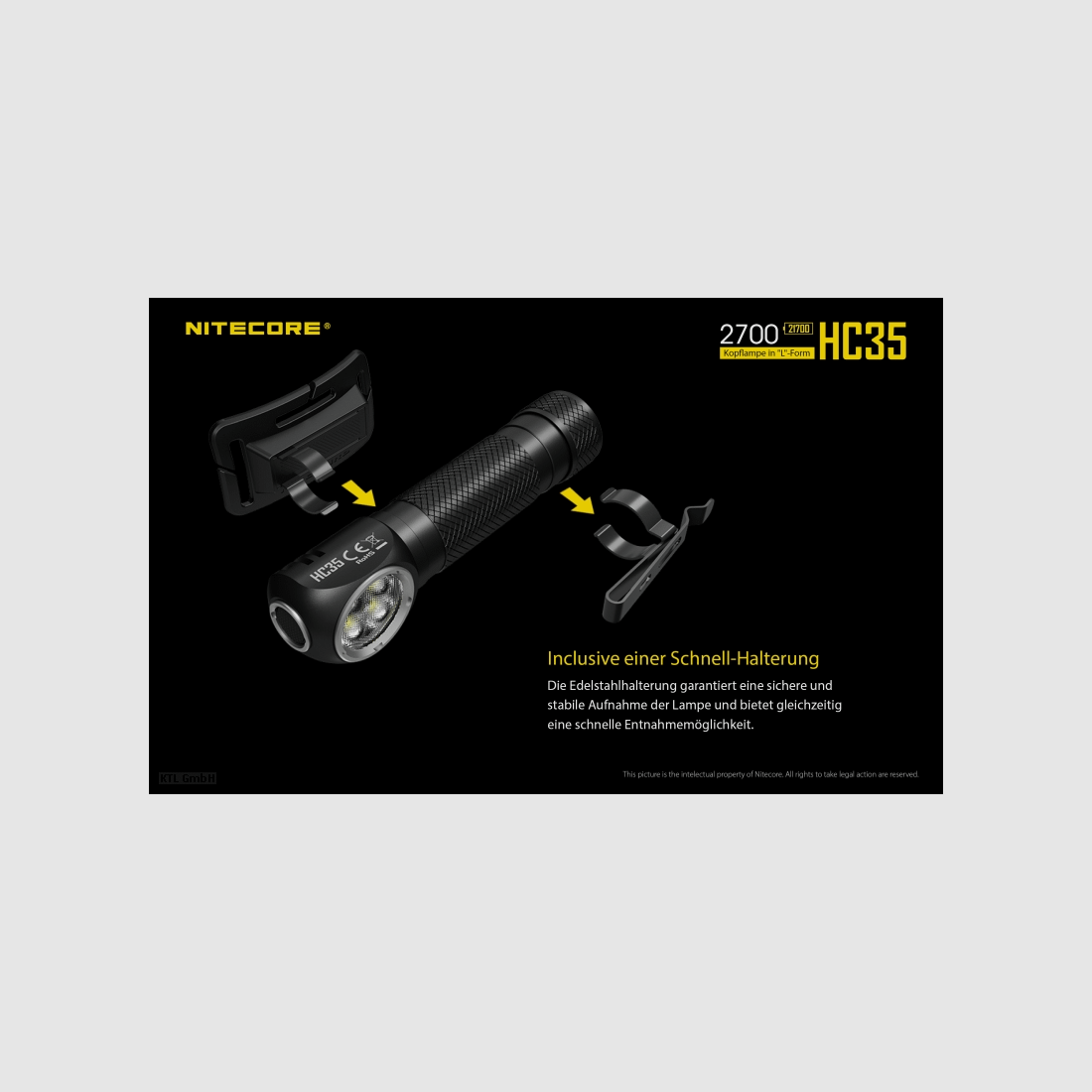 Latarka czołowa Nitecore HC35 w zestawie z NL2140HP
