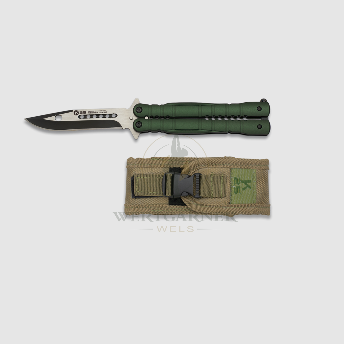Butterfly Messer K25 grün 10.3 cm, Bild 1 von 4
