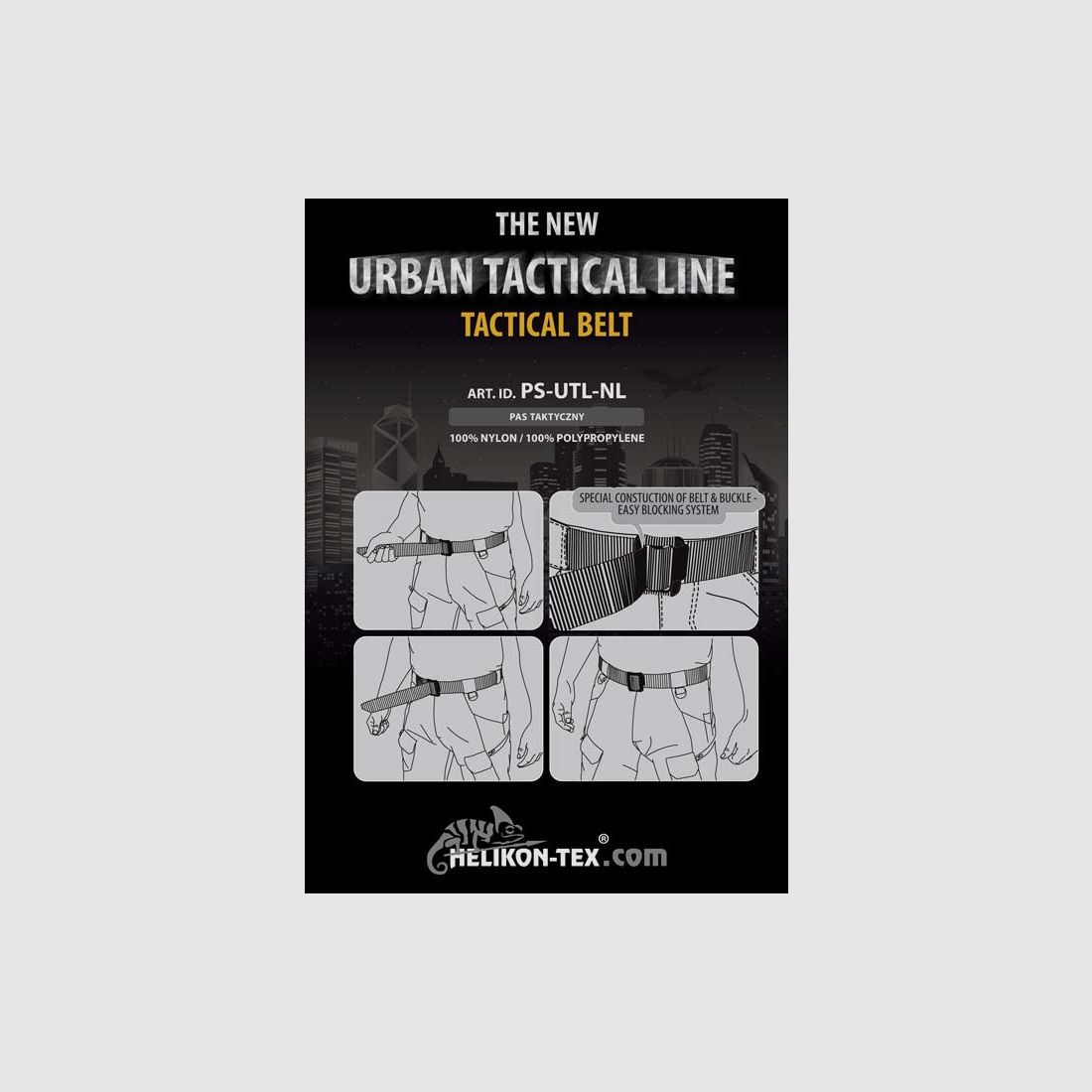 HELIKON TEX URBAN TACTICAL BELT GÜRTEL SHADOW GREY