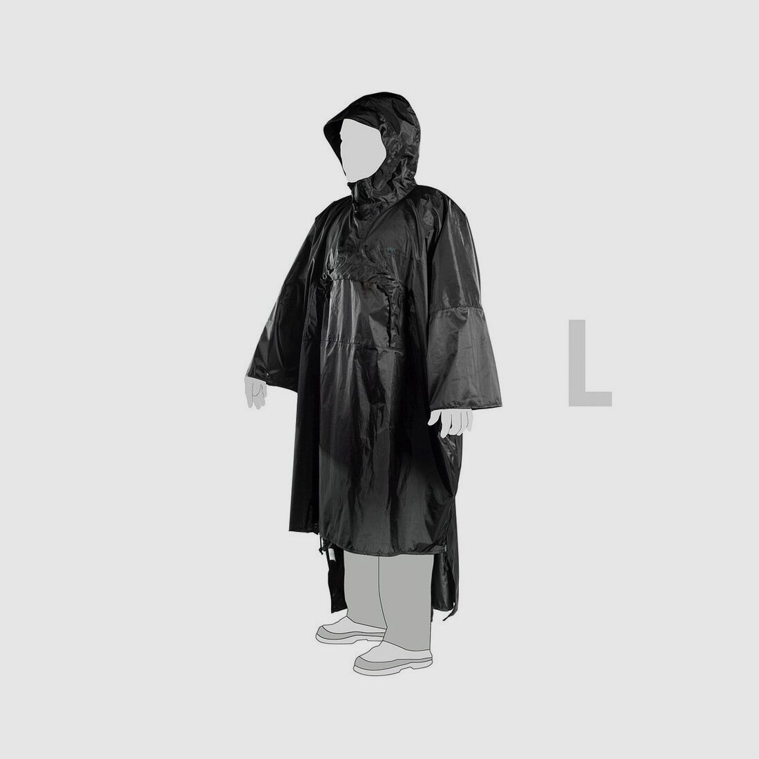 Tasmanian Tiger Tac Poncho Black S