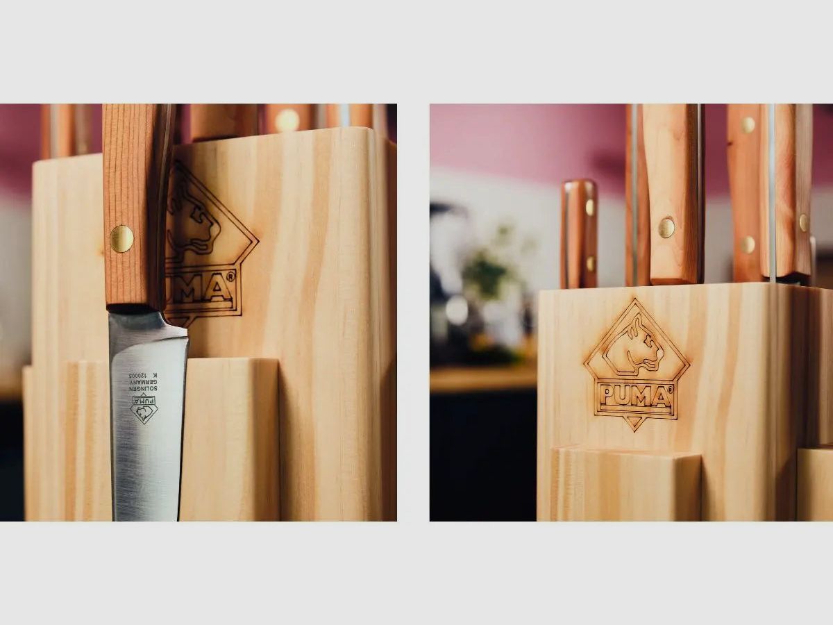 PUMA knife block with 8 kitchen knives