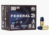 Federal Syntech Defense 9mm Luger 138GR SJHP 20 cartridges