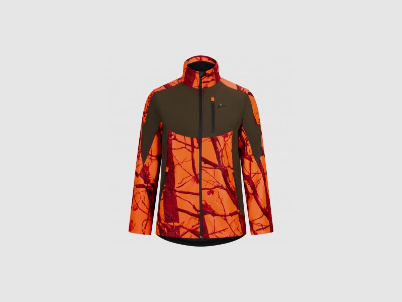 il Lago Prestige Drückjagd-Softshelljacke Keiler Pro Herren (Oliv/Orange Camouflage) | L