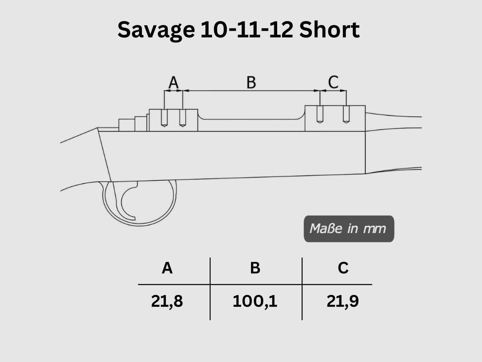 Picatinny Rail SAVAGE 10-11-12 SHORT | SAUER 200 Long