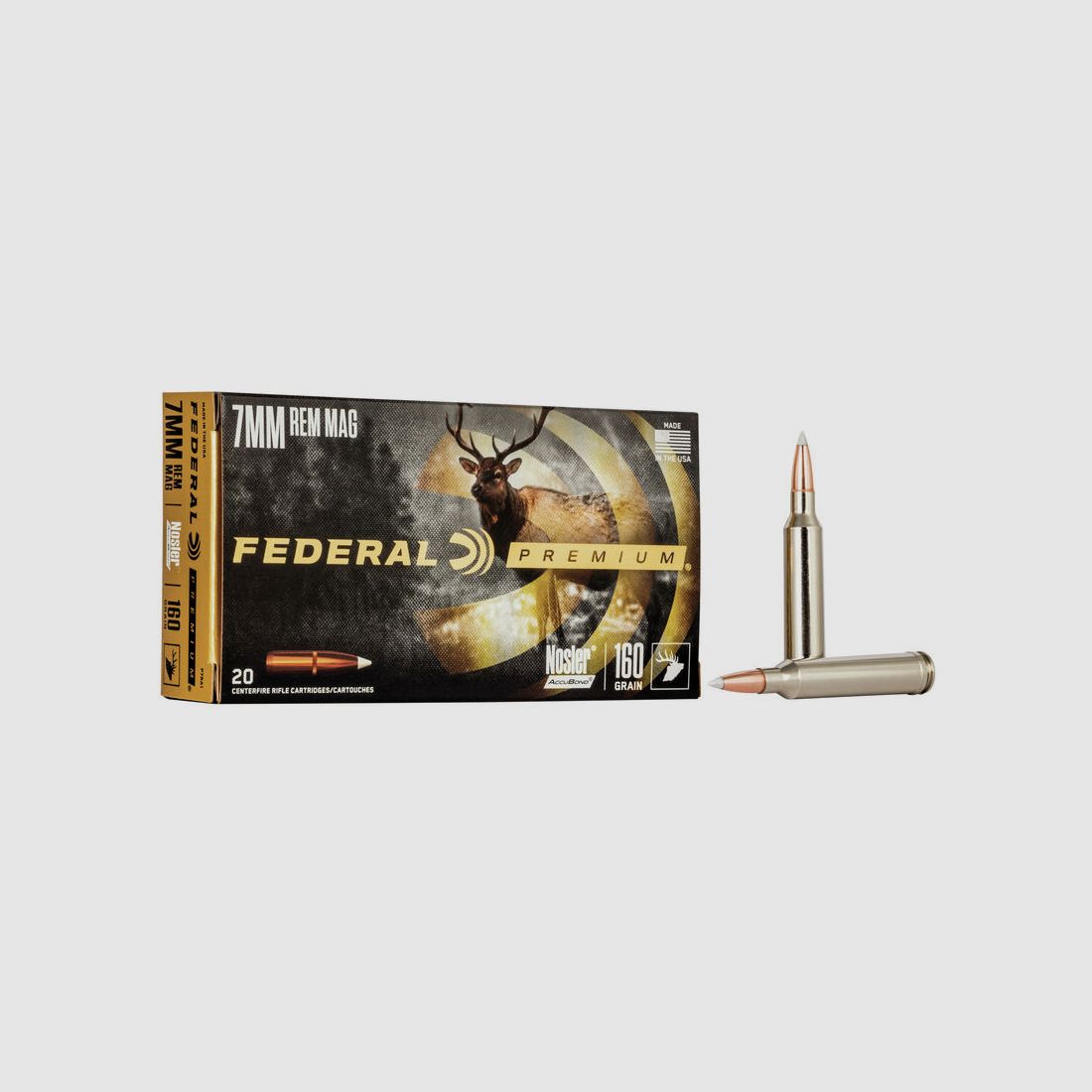 Federal Premium Nosler AccuBond 7mm Rem. Mag. 160GR 20 Patronen