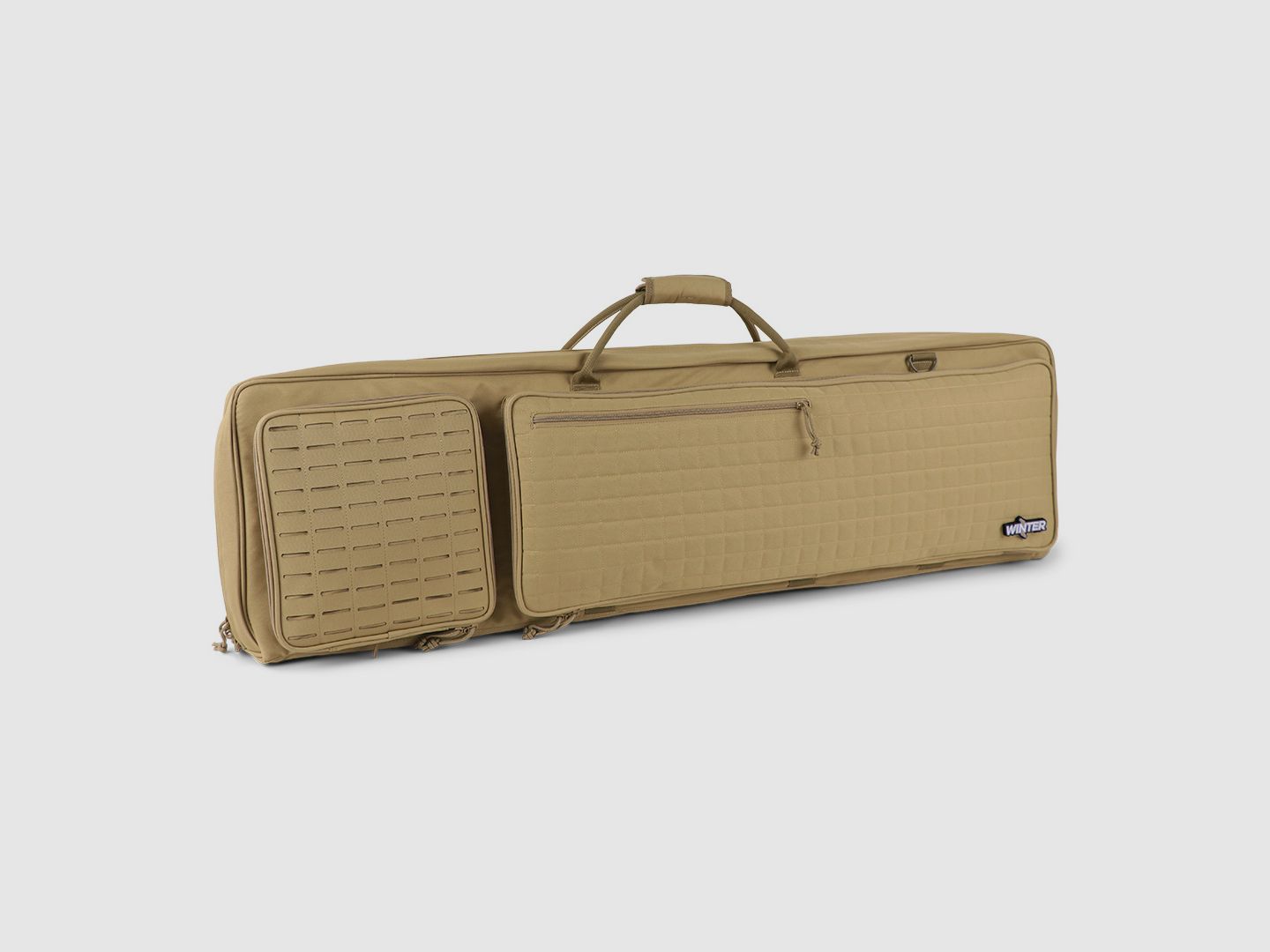 Housses d'armes d'hiver Sac tactique 110 cm – Laser-Cut MOLLE, système de transport de sac à dos, nylon 1000D (Dune)