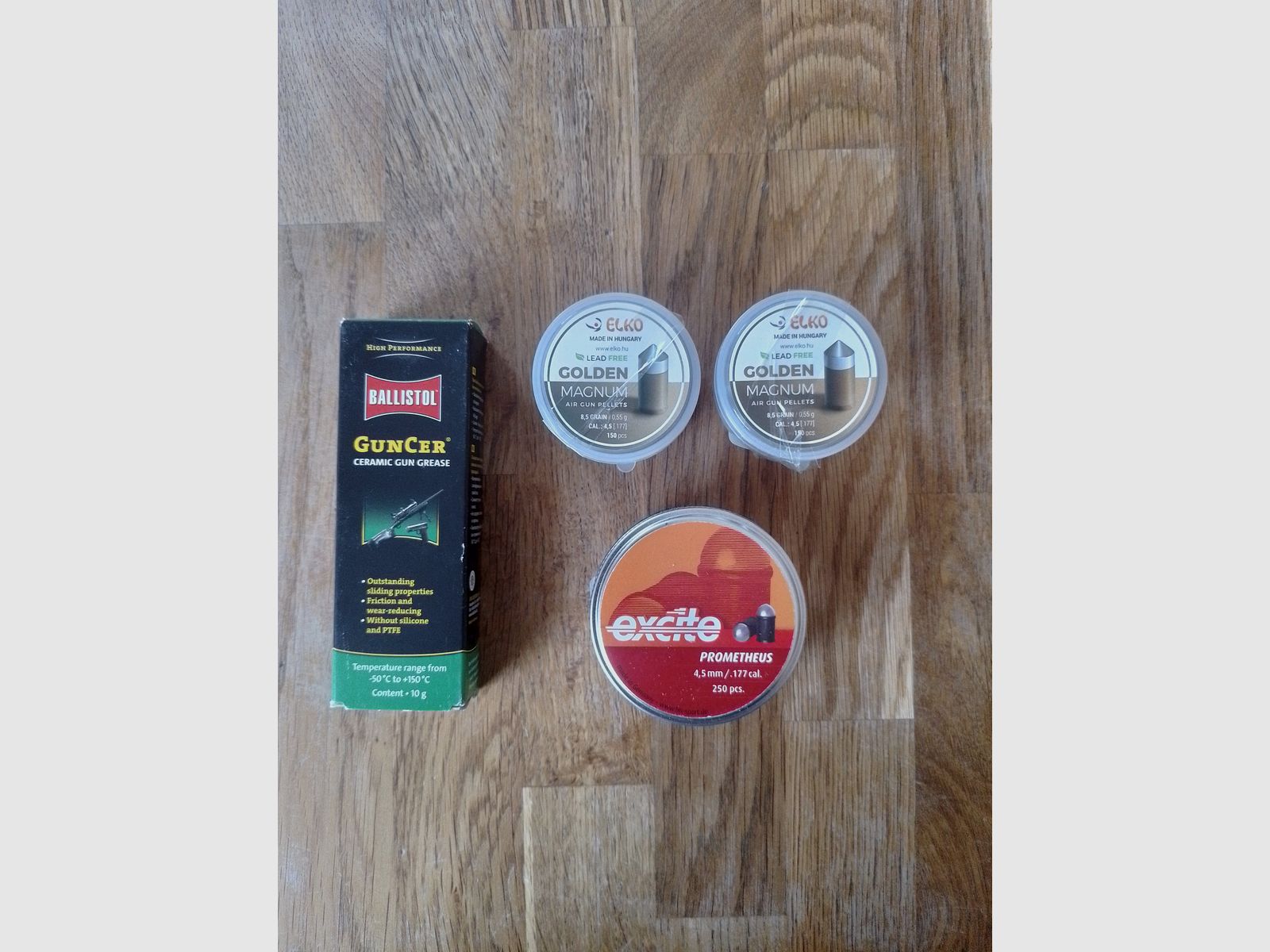 Luftgewehrmunition Spitzkopf-/ Rundkopf Diabolo 4,5mm / .177 cal. Diabolos + Waffenfett 