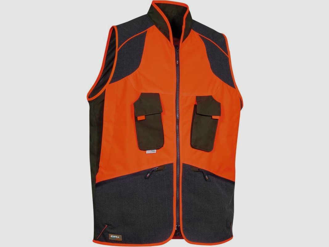 Cofra Gilet groen en oranje hoge zichtbaarheid model Wulfen art. V324-0-04 COFRA, afbeelding 2 van 7