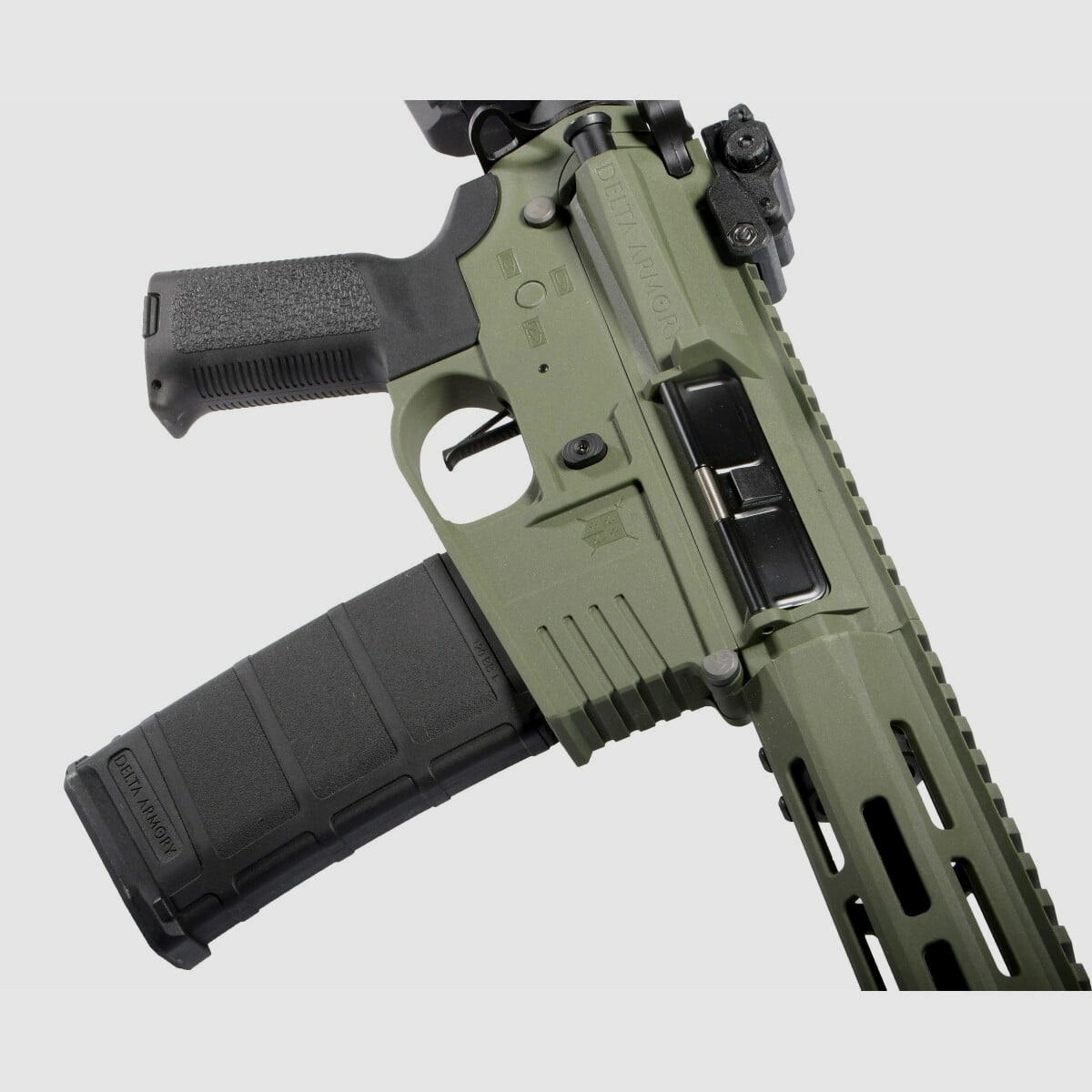 Delta Armory M4 AR15 M-LOK 10 Zoll CHARLIE GATE PULSAR HPA Airsoft Gewehr in Oliv