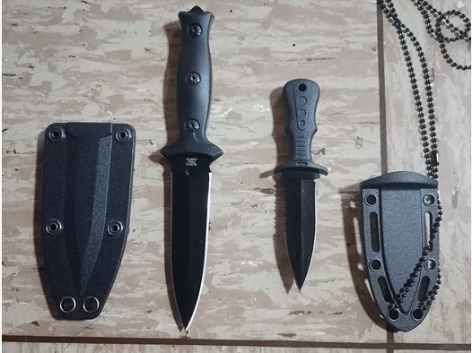 2  Messer Tauchermesser Anglermesser Taschenmesser mit Scheide Schwarz stabil Pocket Knife black set