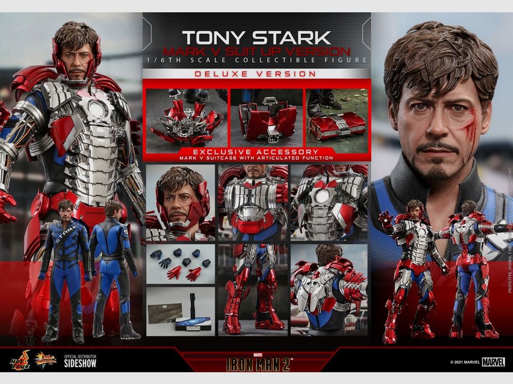 Iron Man 2 Movie Masterpiece Actionfigur 1/6 Tony Stark (Mark V Suit Up Version) Deluxe 31 cm | 43273